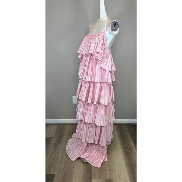 NWT L'Idée Classique Pleated Tiered Gown Pink Size AU10/US6 $489 - Picture 7 of 10